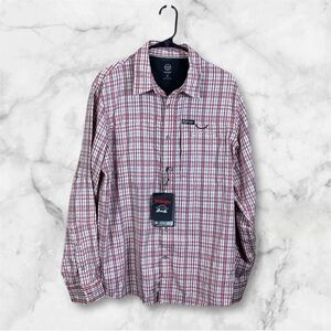 Wrangler Mens Outdoor Button Up Shirt Size Large Red NWT